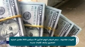 تغيرات مفاجئة.. سعر الدولار اليوم الإثنين 29 سبتمبر 2025 مقابل الجنيه المصري يشهد تقلبات جديدة